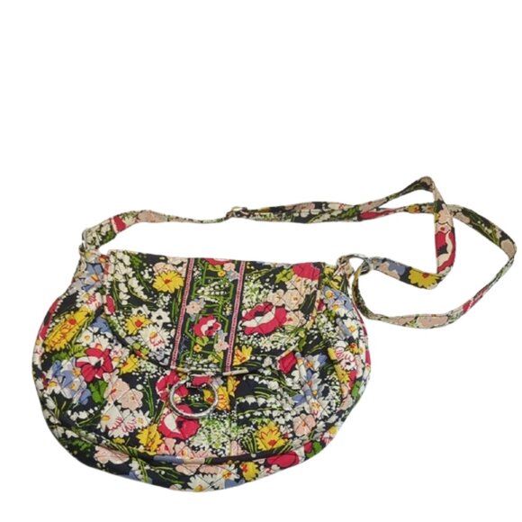 Vera Bradley Poppy Fields Retired Crossbody Bag Purse – Boho Floral Cotton - Picture 1 of 10